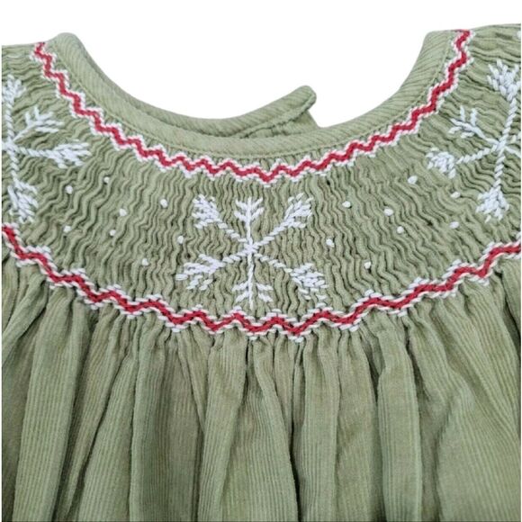 Corduroy smocked Snowflake dress - Picture 2 of 4
